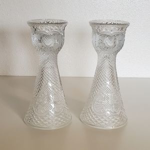 Set of 2 Vintage 1979 Avon by Fostoria Candle Holders/Vases